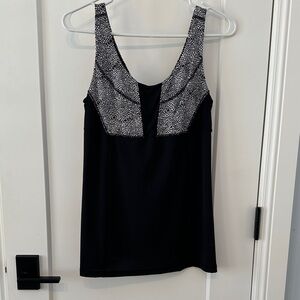 Lululemon Athletica Black Camisole with Black and White Pattern